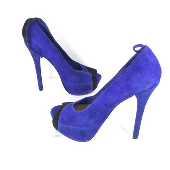 H By Halston Heels Blue/Black Size 6.5 - Picture 5 of 10
